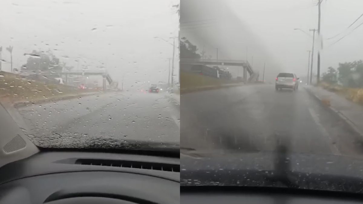 Vídeo: chuva de granizo assusta motoristas e atrapalha o trânsito na BR-381 em Betim