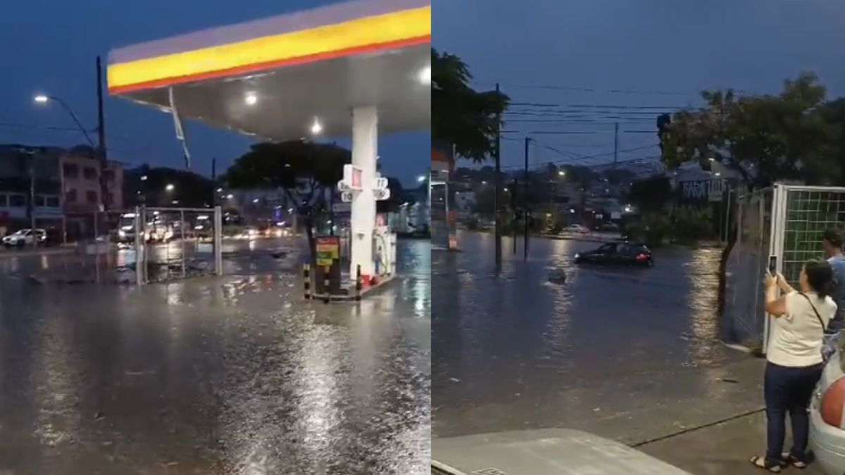 Vídeo: Av. Vilarinho, em BH, alaga durante temporal nesta segunda-feira (17)