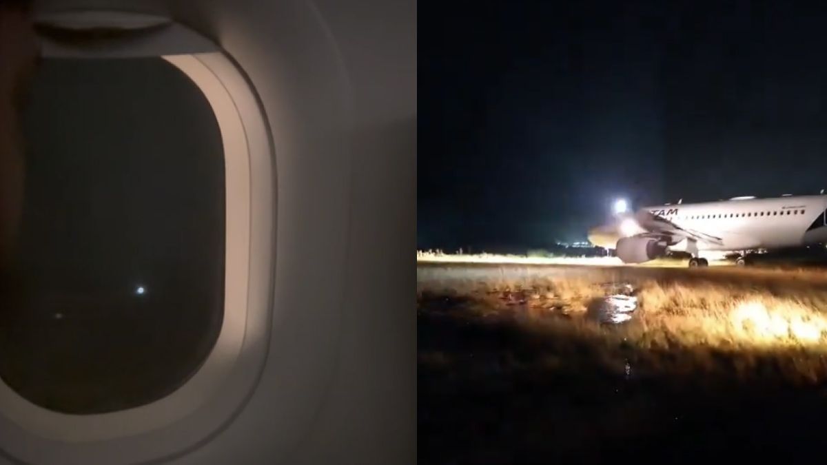 Vídeo: passageiro registra apreensão durante pouso de avião que saiu da pista em Chapecó