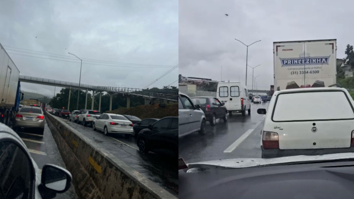 Interdição na MG-010 sentido Confins completa 2 horas e causa 7 km de congestionamento