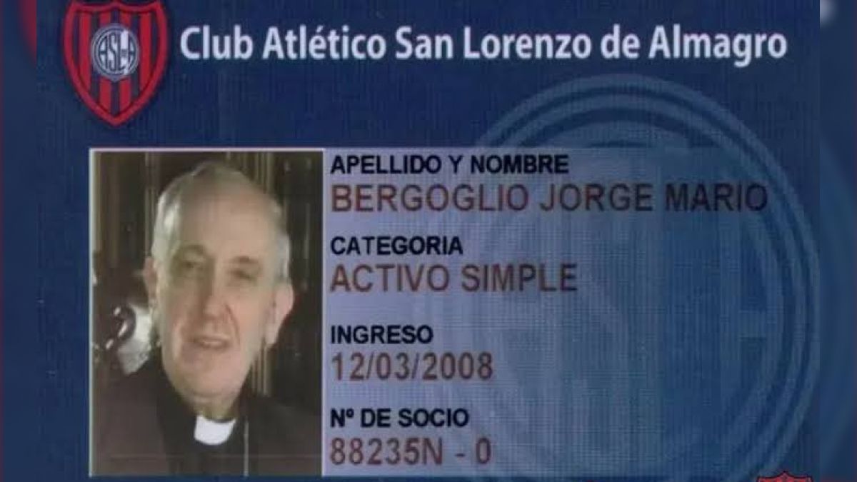 Papa Francisco e San Lorenzo: carteirinha de sócio coincide com idade e horário de morte