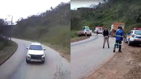 Motorista de caminhonete morre após invadir a contramão e bater em caminhão na MG-129