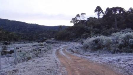 Neve em Santa Catarina, no Sul do Brasil