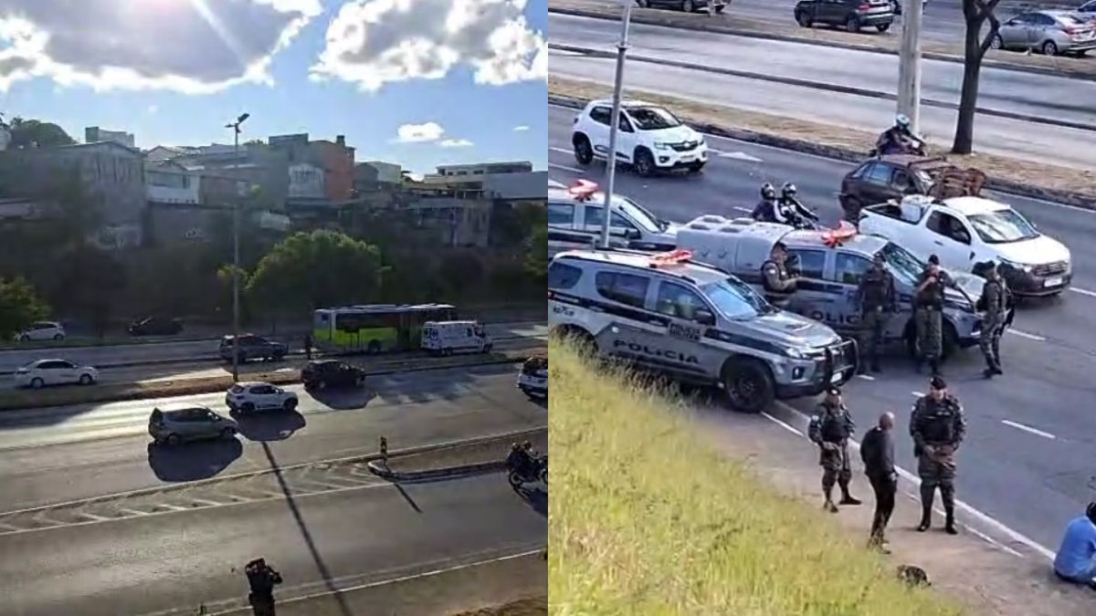 Suspeito de roubar em ônibus é baleado pela PM durante tentativa de fuga em BH