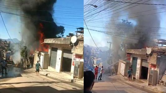 Vídeo: incêndio em ferro-velho ameaça casas e assusta moradores no Taquaril, em BH