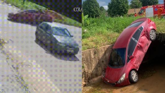 Vídeo: irmãos de 11 e 14 anos pegam carro escondido dos pais para ir à sorveteria e causam acidente