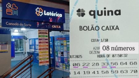 Quina: cliente sonha com prêmio, e bolão quase fatura R$ 8 milhões em Nova Lima