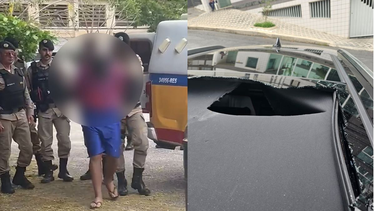 Vídeo: veja prisão de suspeito de jogar bloco de concreto em carro e ferir mulher em BH
