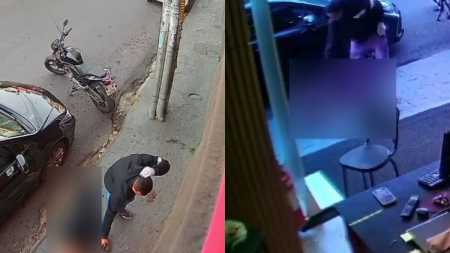 Novas imagens mostram execução de homem na porta de academia no Sagrada Família, em BH