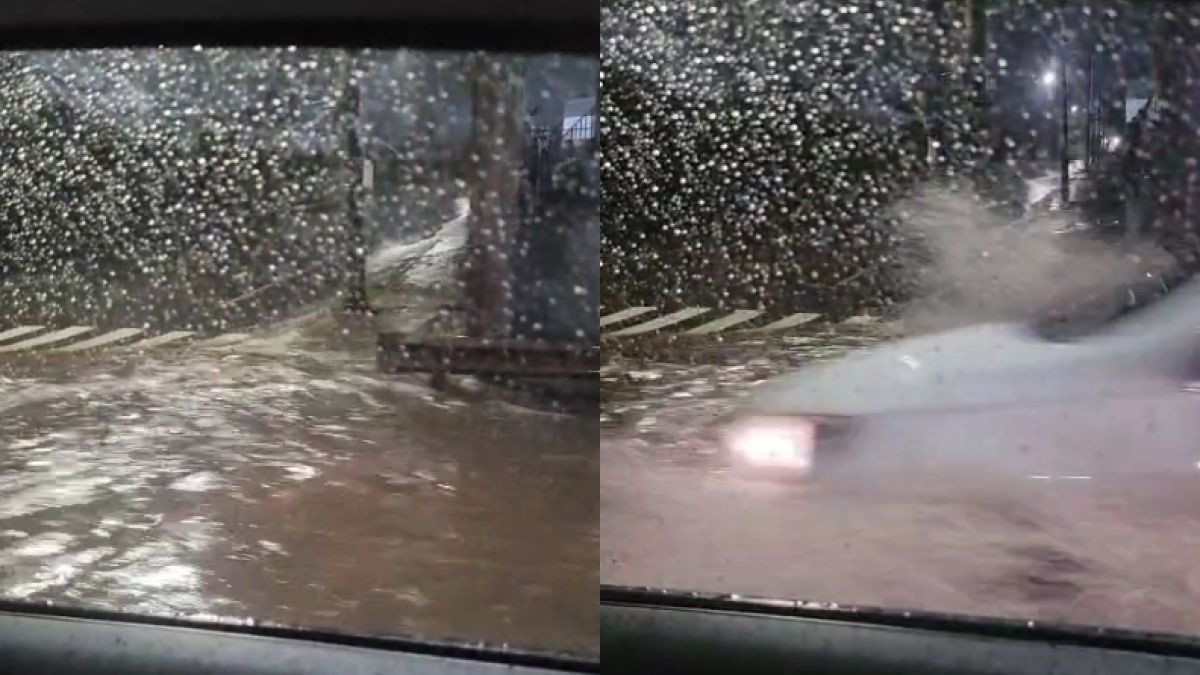 Vídeo: chuva forte alaga a Fernão Dias e causa transtornos para motoristas em Contagem