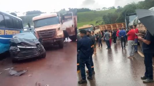 Engavetamento com dez veículos na BR-040 deixa rastro de destruição em Congonhas