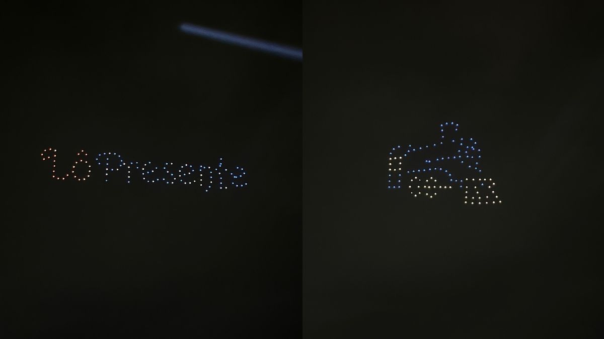 Vídeo: show de drones na Rua Sapucaí, em BH, homenageia Lô Borges e celebra o Natal