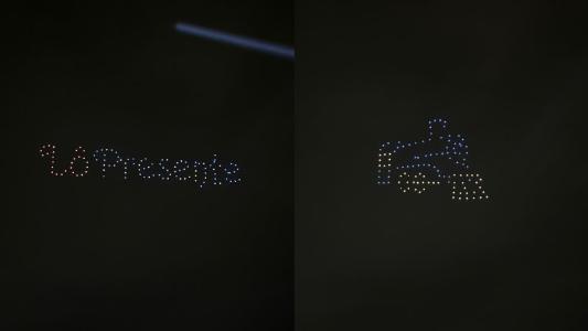 Show de drones na Rua Sapucaí, em BH, faz homenagem a Lô Borges e celebra o Natal