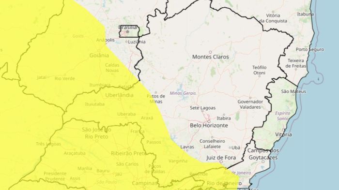 Tempestade em MG: veja lista das 231 cidades sob alerta amarelo nesta quinta (29)