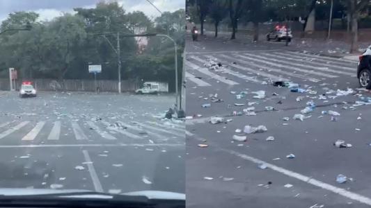 Foliões do Bloco Marinada, em BH, deixam grande quantidade de lixo no Mineirão