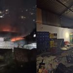 Vídeo: distribuidora de bebidas pega fogo em Santa Luzia, na Grande BH, e mobiliza bombeiros