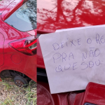 Carro roubado é encontrado com bilhete em SP: 'Deixei o resto para não falar que sou ruim'