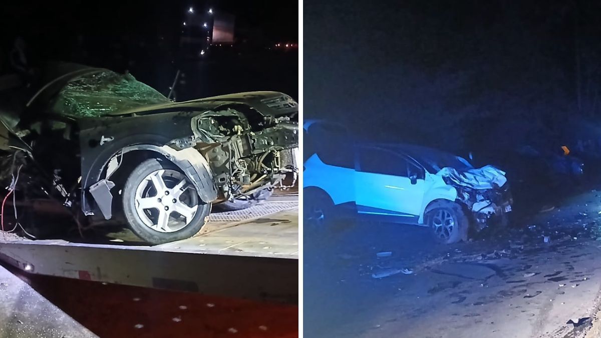 Grave acidente entre dois carros deixa dois rapazes mortos na BR-262