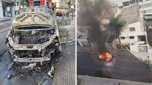 Carro foi tomado pelo fogo