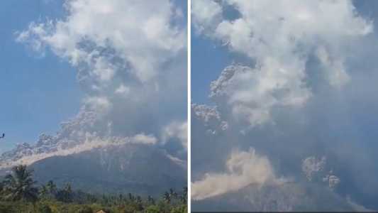 Vulcão entrou em erupção na Indonésia