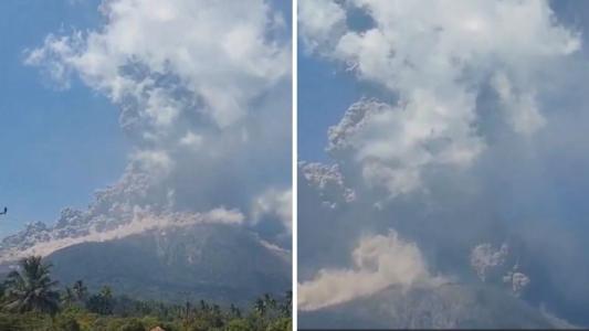 Vulcão entrou em erupção na Indonésia