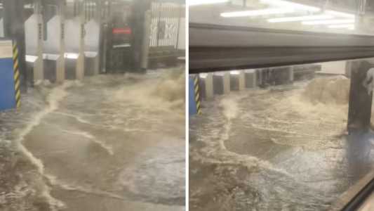 Enchente tomou conta de estação de metrô nos EUA