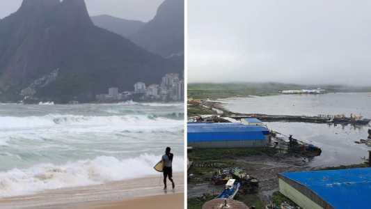 Ressacas ocorrem no litoral brasileiro enquanto a Rússia enfrenta ondas de tsunami