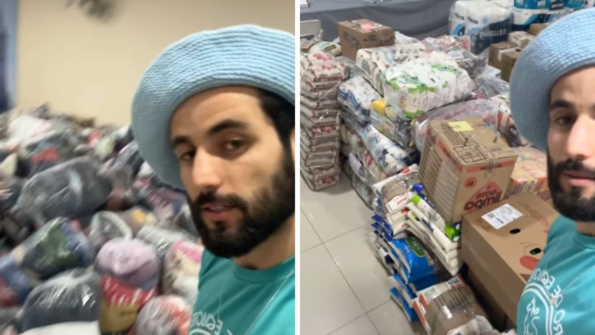 No RS, Matteus mostra doações arrecadadas e anuncia ida a Porto Alegre