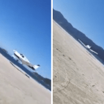 Vídeo: avião de pequeno porte realiza pouso de emergência em praia de SC