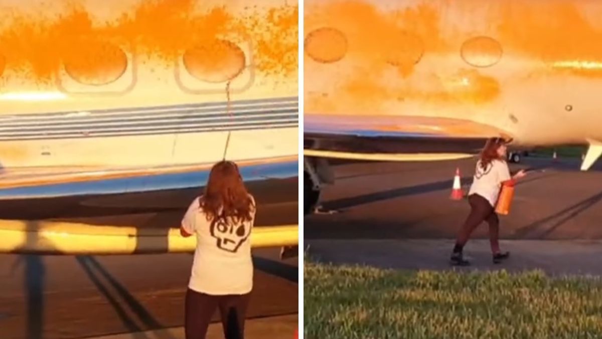 Ativistas climáticos invadem aeroporto onde está o jatinho de Taylor Swift em Londres; vídeo