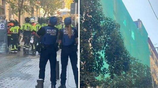 Prédio em construção caiu em Madri