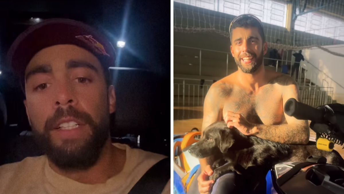Pedro Scooby resgata mais de 20 cães ilhados no RS e se emociona