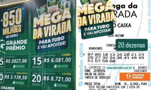 Prêmio da Mega da Virada 2025 pode chegar a R$ 1 bilhão