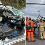 Acidente entre carro e carreta deixa mulher ferida na BR-381, em Sabará, na Grande BH