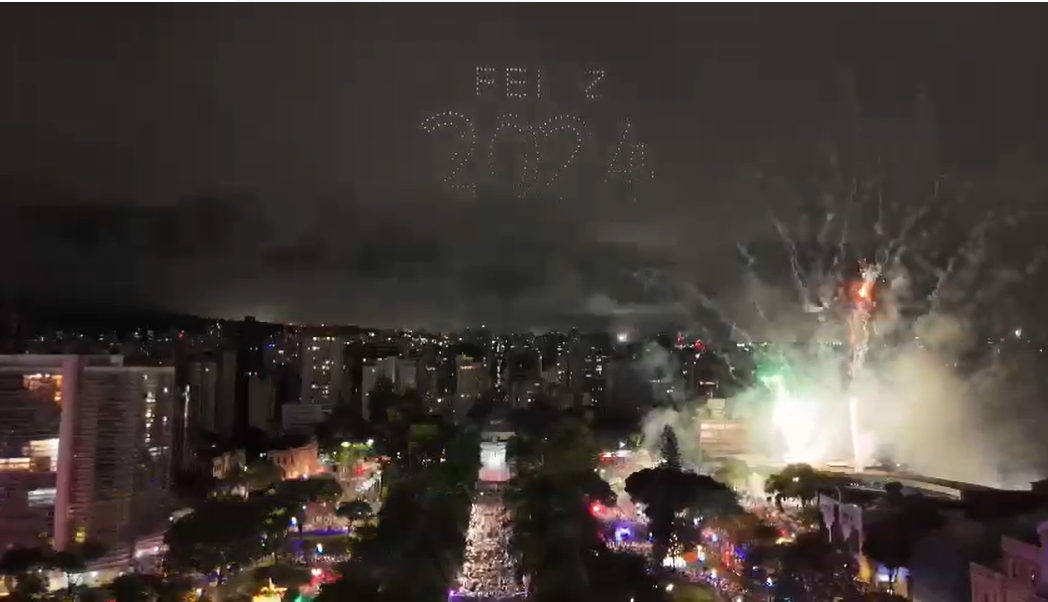 Ano Novo em BH: veja vídeos da contagem regressiva para o início de 2024