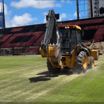 Sport intensifica obras para a troca do gramado na Ilha do Retiro
