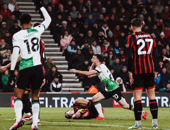 Com gols de Darwin Nuñez e Diogo Jota, Liverpool goleia o Bournemouth fora de casa