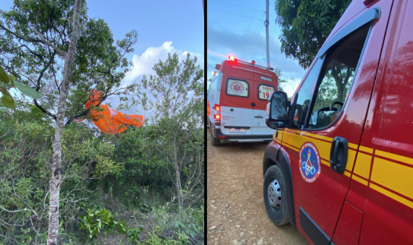 Homem tem mal súbito e morre durante voo de paraglider em Sete Lagoas (MG)