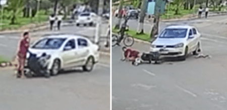 carro atropelando mãe e bebês em Petrolina de Goiás