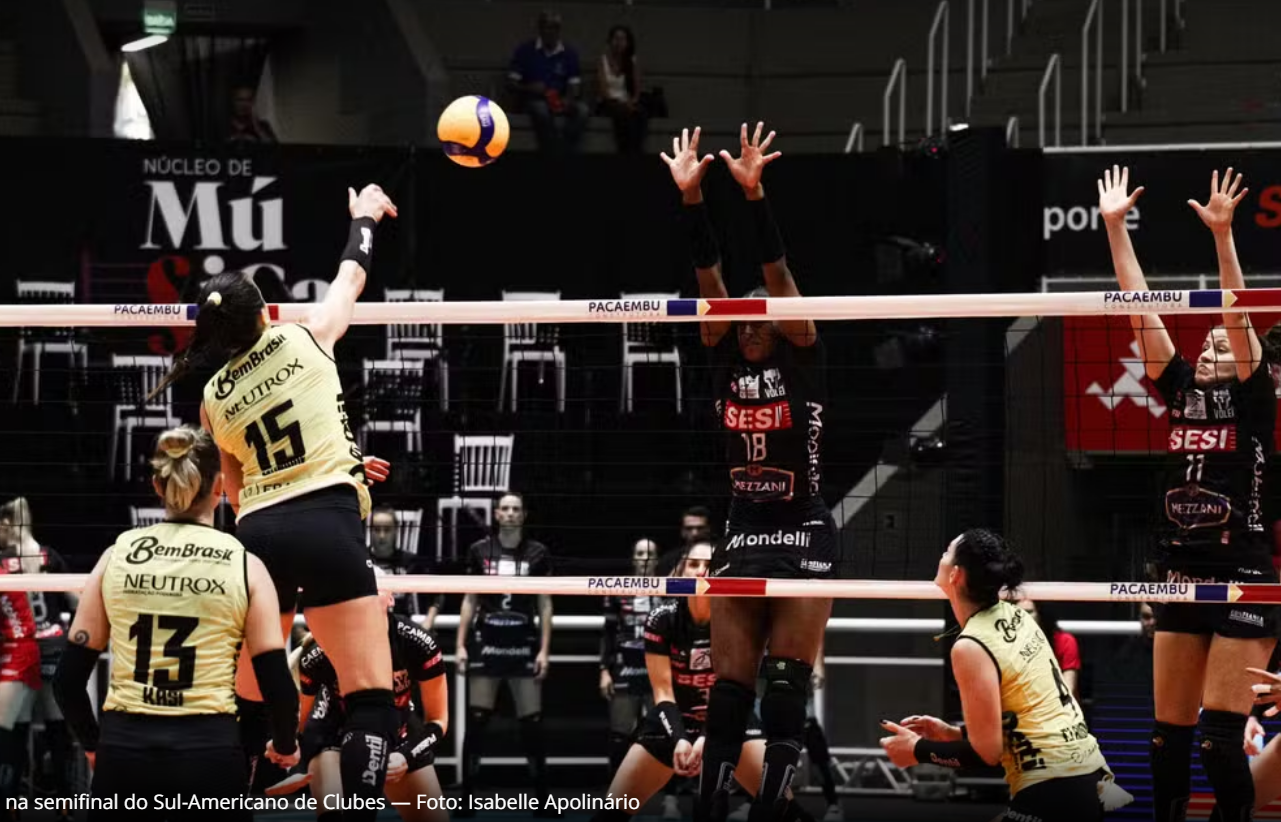 Praia Clube vence Sesi Bauru e enfrentará Minas na final do Sul-Americano Feminino