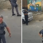 PMs são flagrados quebrando câmera de monitoramento em comunidade do Guarujá, em SP