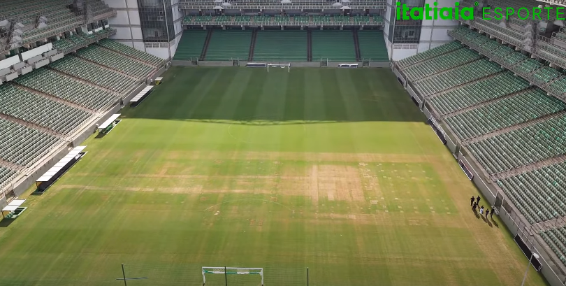 América x Atlético: vídeo mostra gramado do Independência com falhas