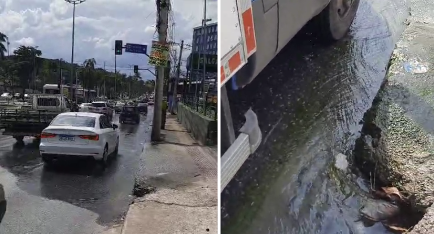 Moradores denunciam esgoto a céu aberto em frente a sacolão em BH