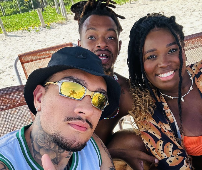 Fora do BBB24, Leidy, MC Bin Laden e Luigi curtem praia juntos