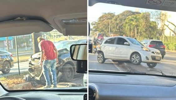 Acidente entre ao menos três veículos deixa um homem ferido no Belvedere, em BH