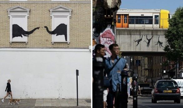 Grafiteiro famoso, Banksy reaparece e pinta diversos animais pelas ruas de Londres; veja fotos