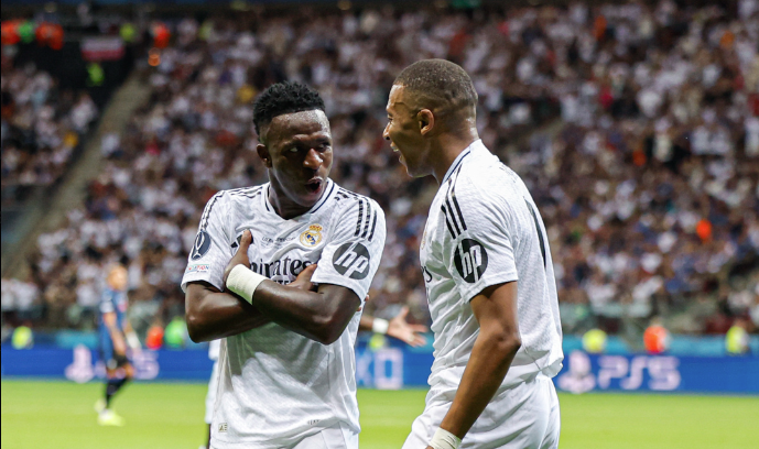 Com brilho de Vini Jr. e gol de Mbappé, Real Madrid conquista a Supercopa da Uefa