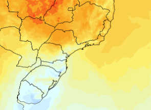 Mapa mostra temperaturas ao redor do Brasil