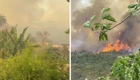 Incêndio atinge área próxima a mina da AngloGold Ashanti em Sabará, na Grande BH