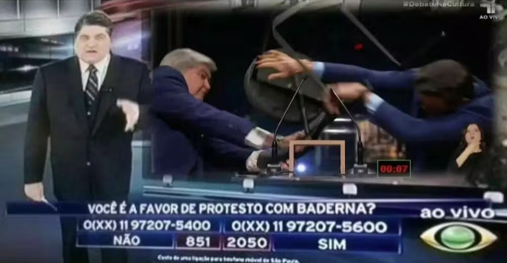 Cadeirada de Datena em Marçal vira meme e piada nas redes sociais